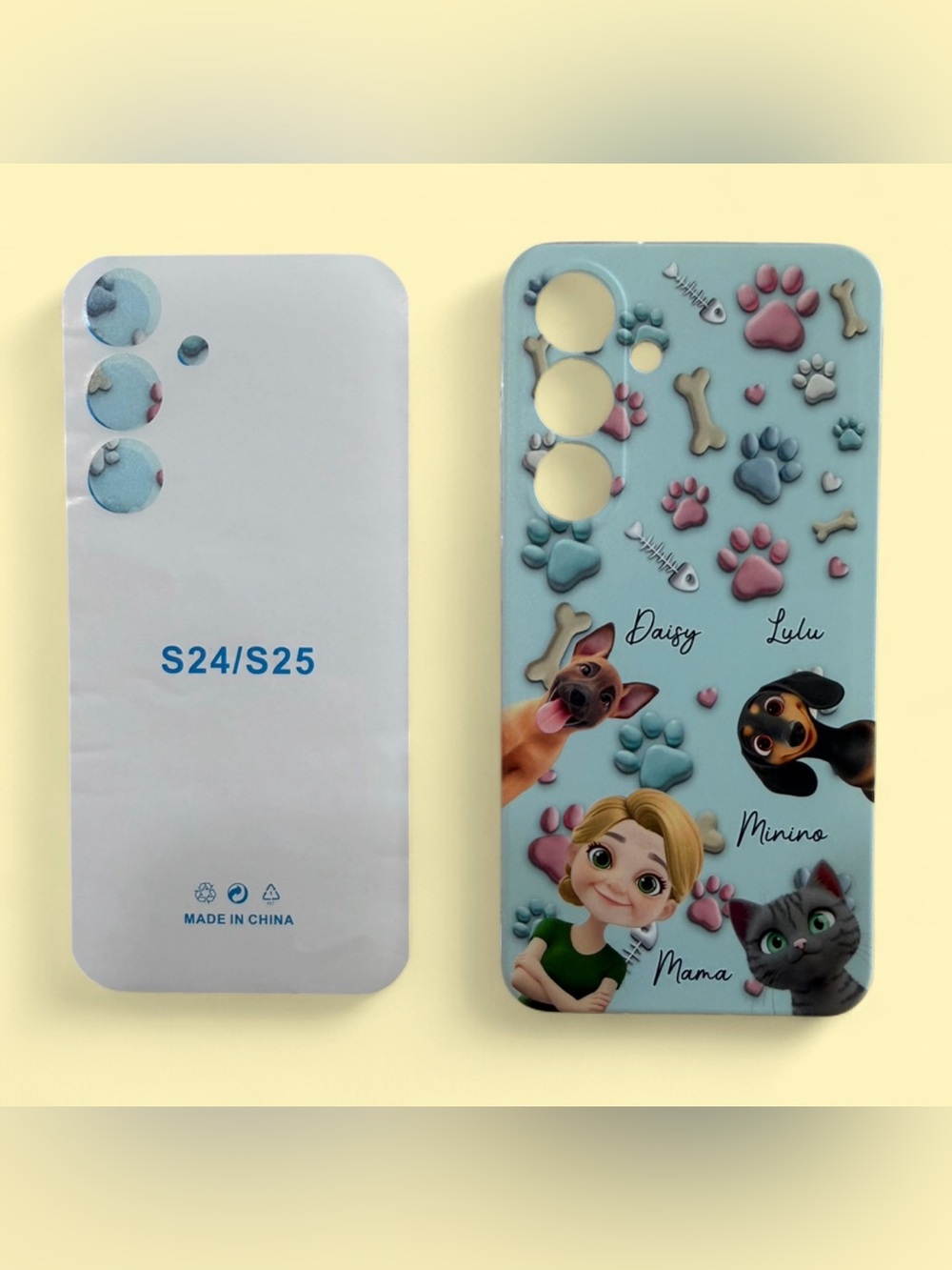 Samsung Cartoon Pets Blue Phone Case for S24/S25